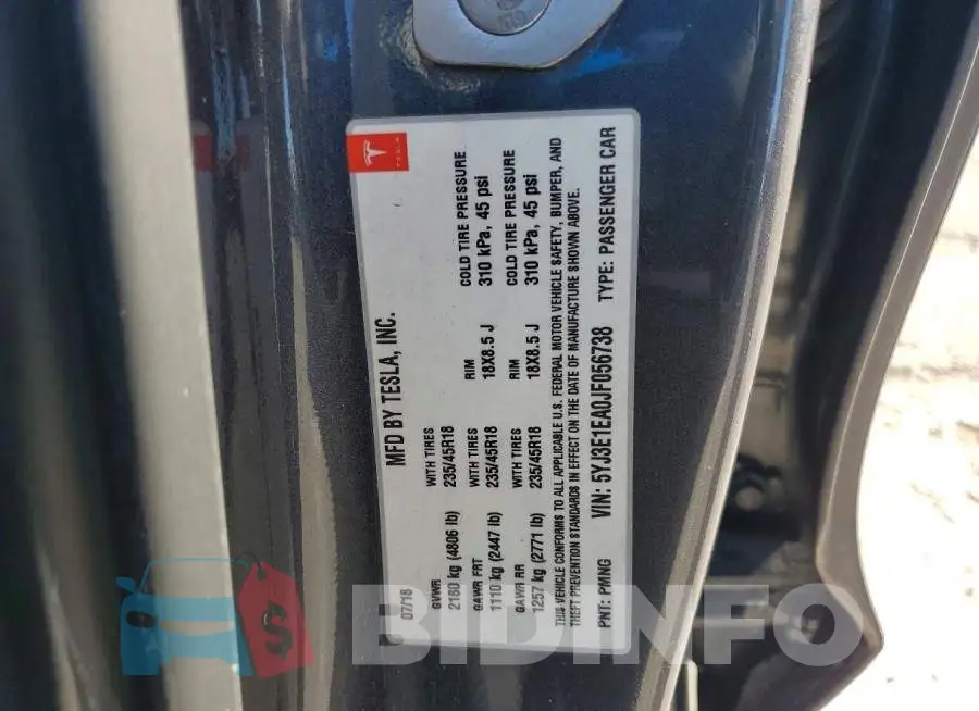 5YJ3E1EA0JF056738 Photo# 12