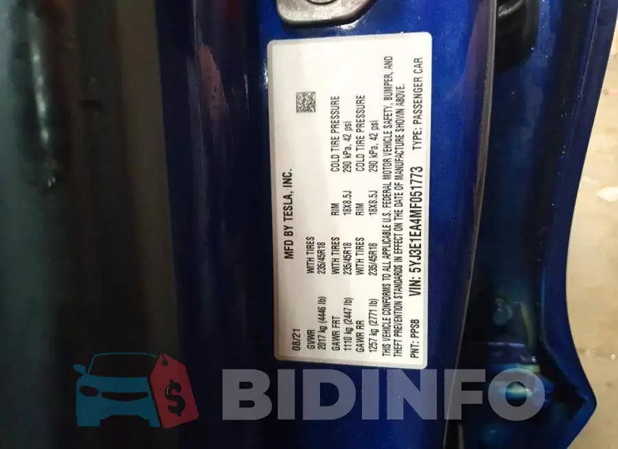 5YJ3E1EA4MF051773 Photo# 12