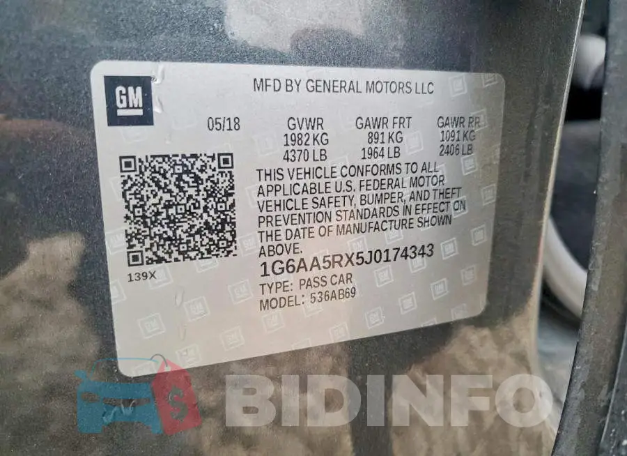 1G6AA5RX5J0174343 Photo# 12