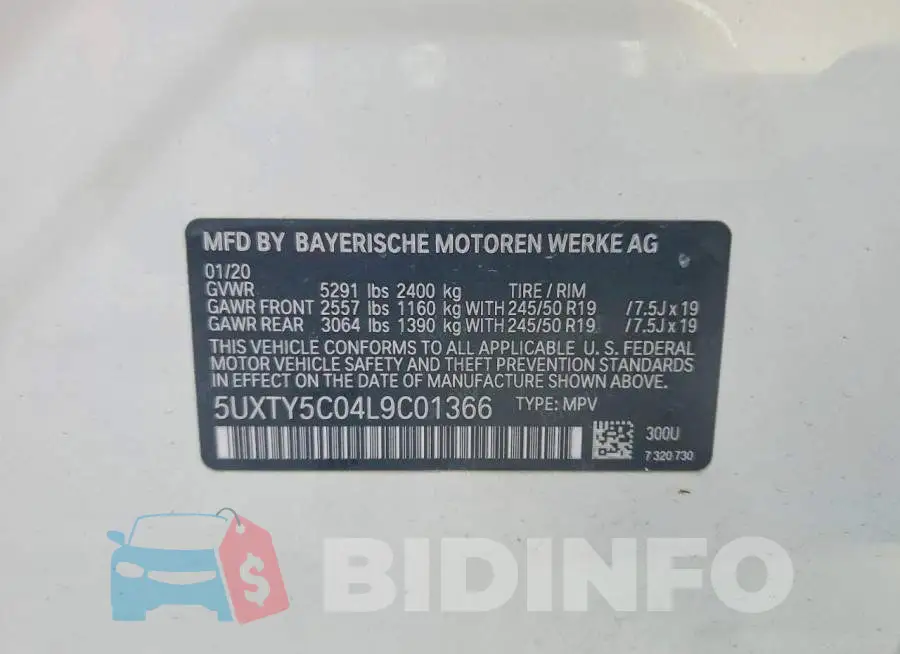 5UXTY5C04L9C01366 Photo# 12