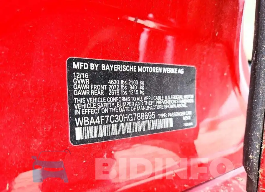 WBA4F7C30HG788695 Photo# 12
