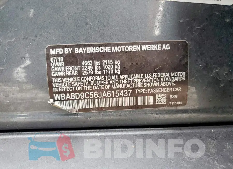 WBA8D9C56JA615437 Photo# 12