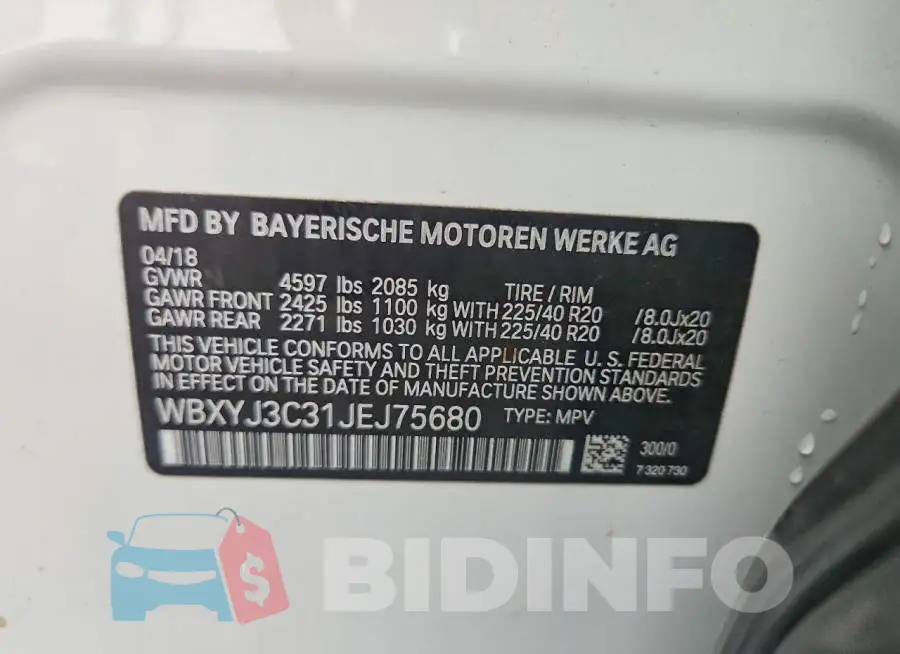 WBXYJ3C31JEJ75680 Photo# 13
