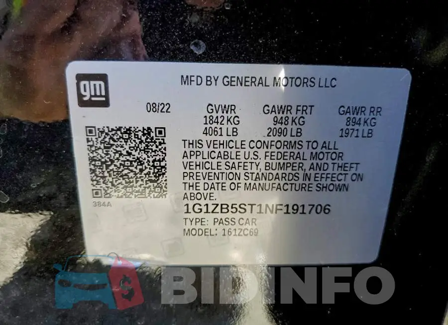 1G1ZB5ST1NF191706 Photo# 12