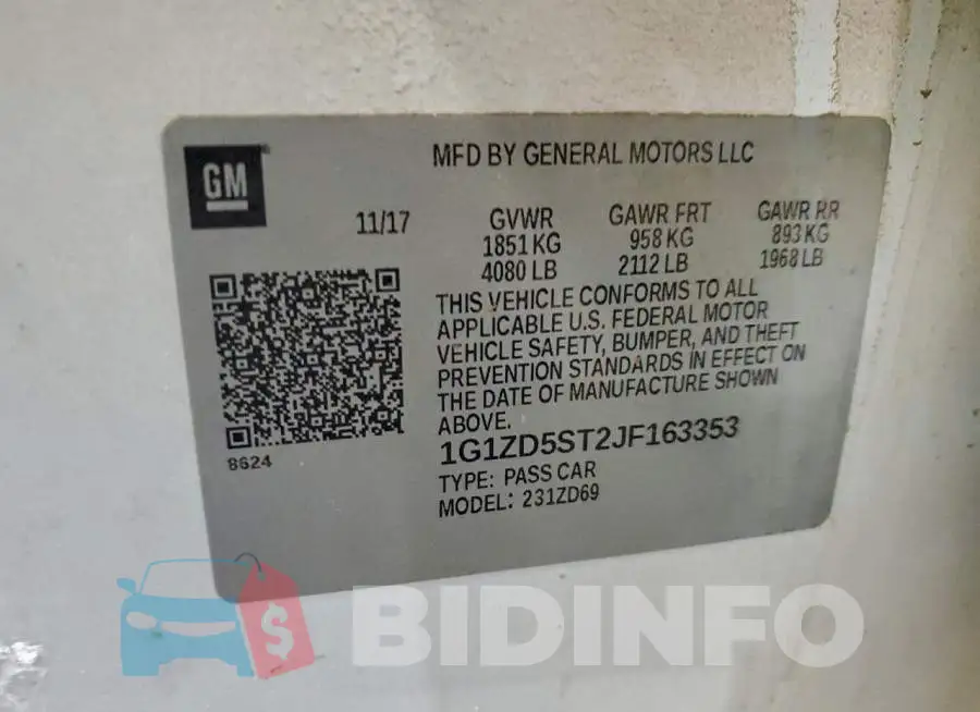 1G1ZD5ST2JF163353 Photo# 12