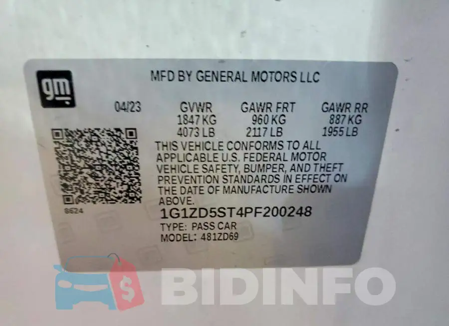 1G1ZD5ST4PF200248 Photo# 13