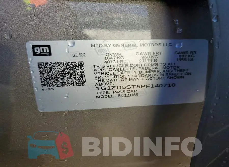 1G1ZD5ST5PF140710 Photo# 12