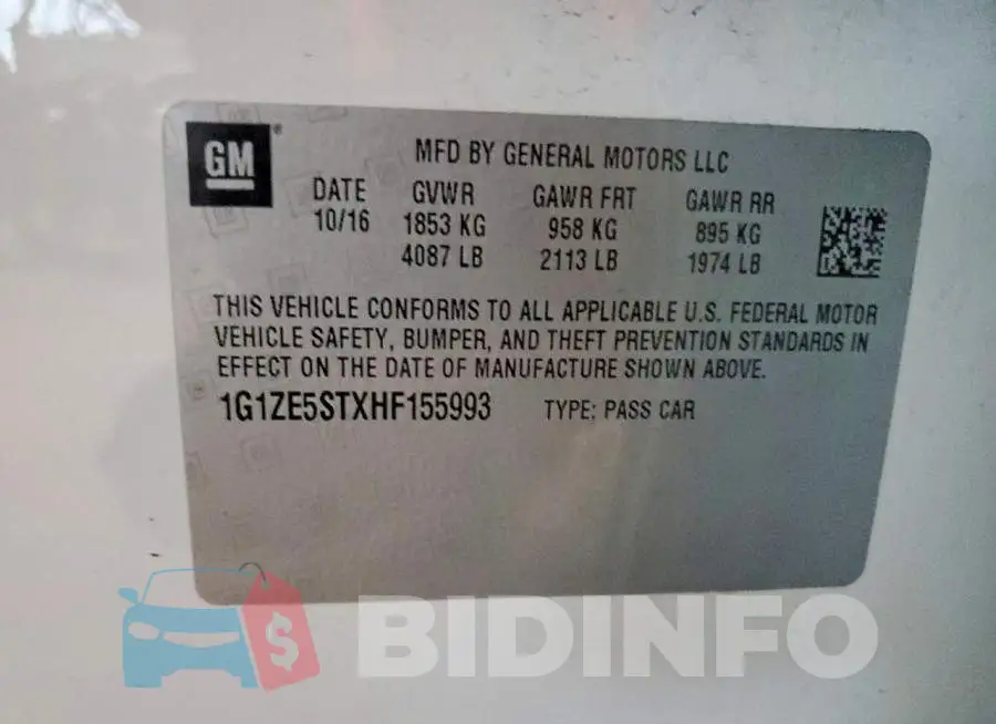 1G1ZE5STXHF155993 Photo# 12