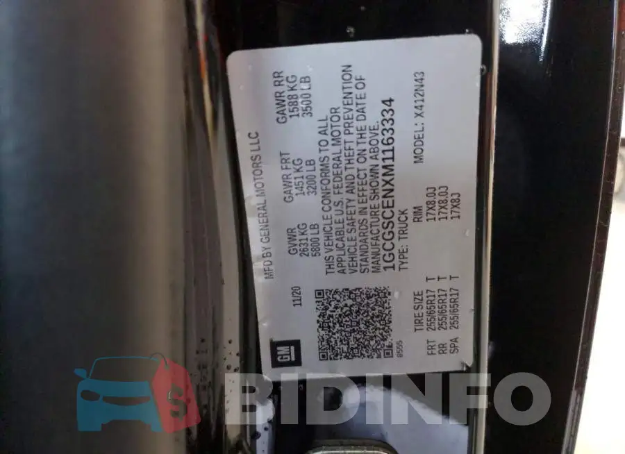 1GCGSCENXM1163334 Photo# 12