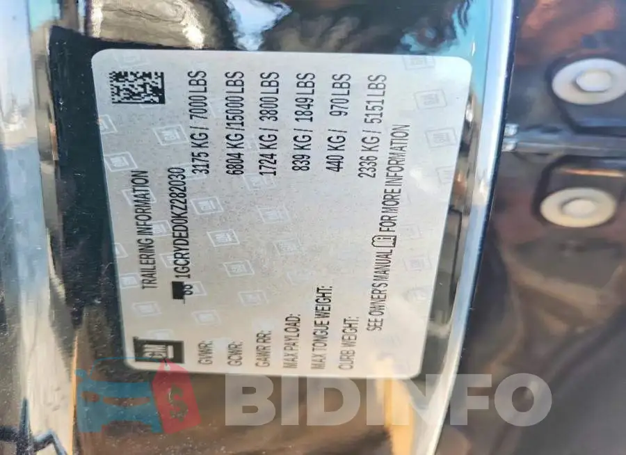 1GCRYDED0KZ282030 Photo# 12