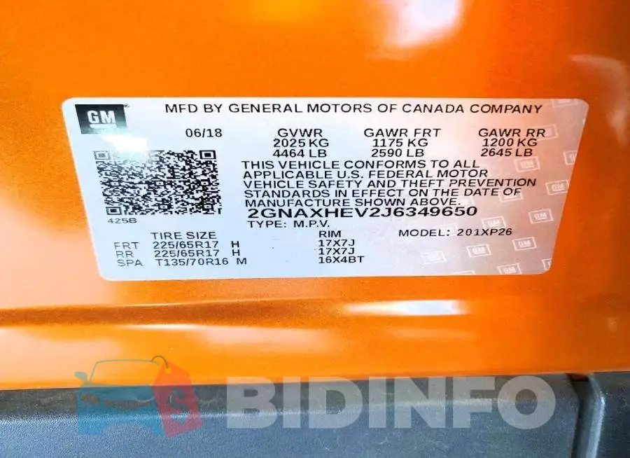 2GNAXHEV2J6349650 Photo# 13