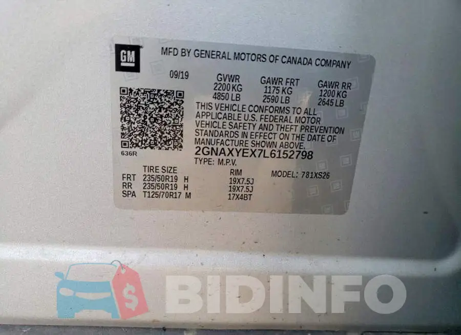 2GNAXYEX7L6152798 Photo# 12