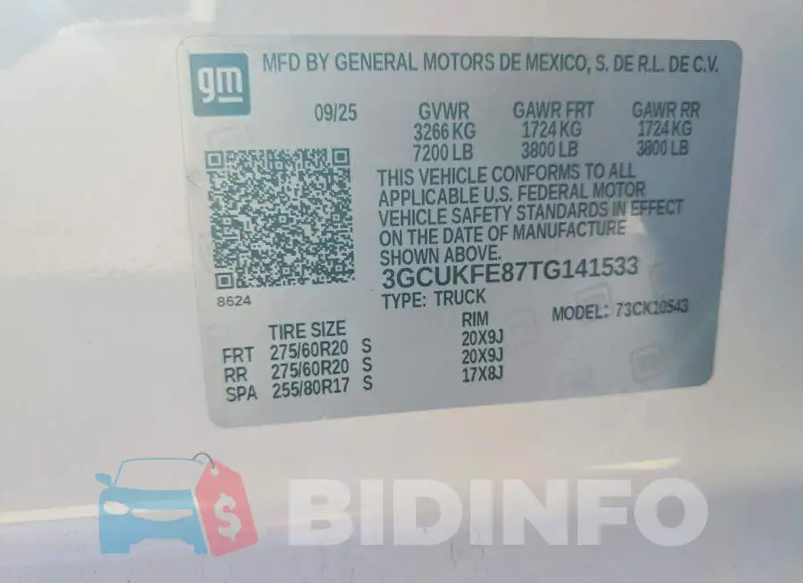 3GCUKFE87TG141533 Photo# 12