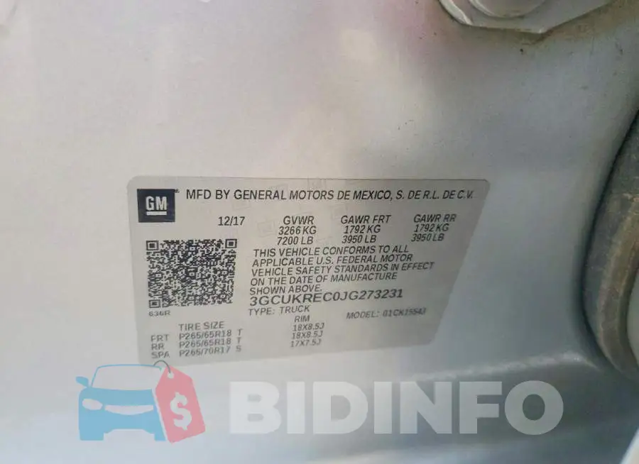 3GCUKREC0JG273231 Photo# 12