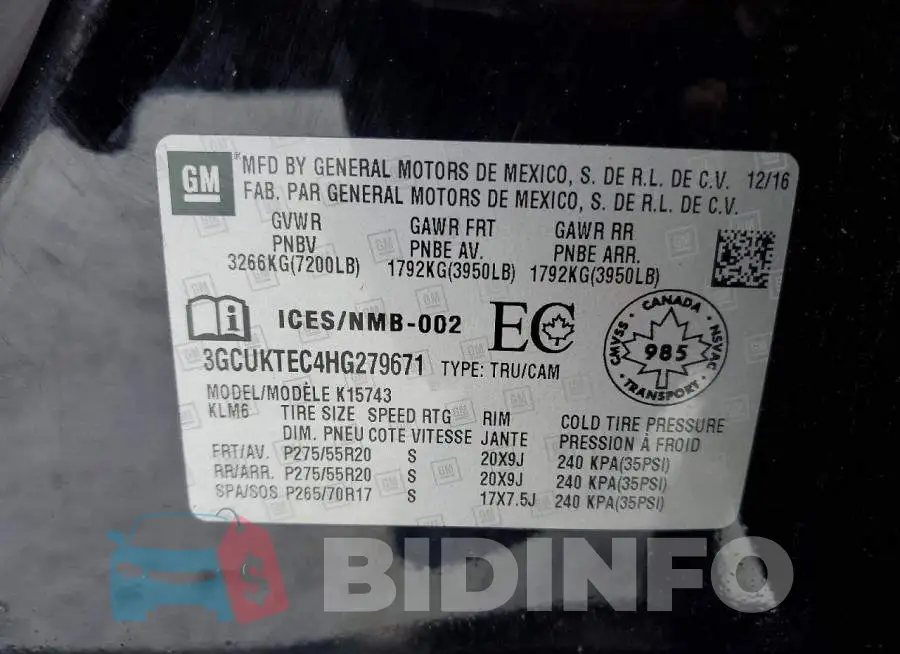 3GCUKTEC4HG279671 Photo# 13