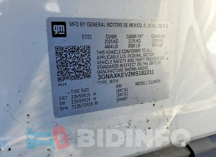 3GNAXKEV2MS182211 Photo# 12