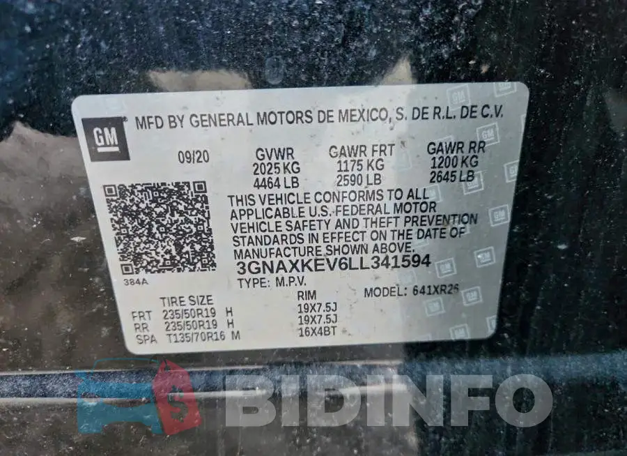 3GNAXKEV6LL341594 Photo# 14