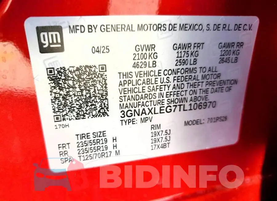 3GNAXLEG7TL106970 Photo# 13