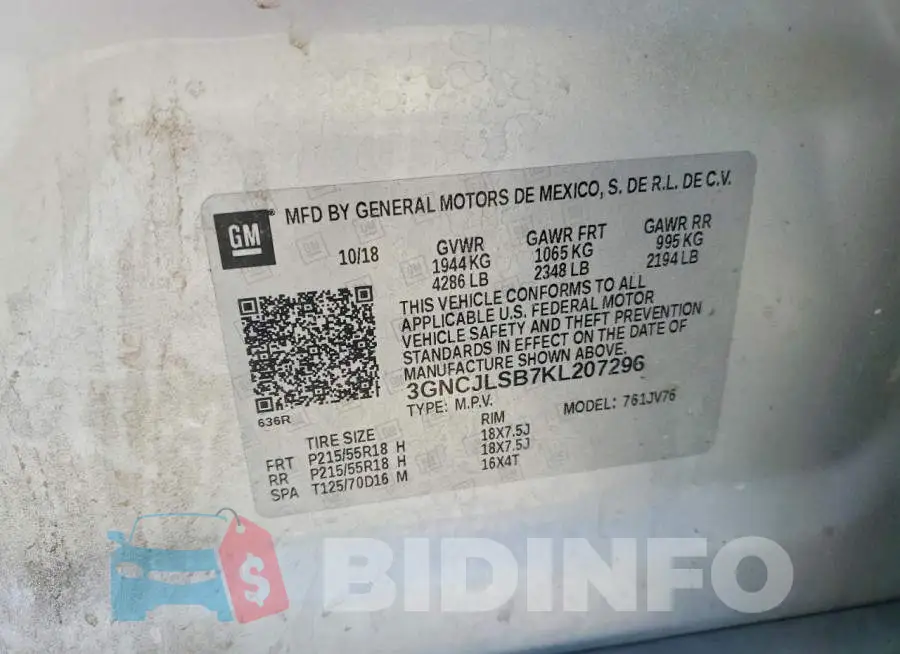 3GNCJLSB7KL207296 Photo# 11