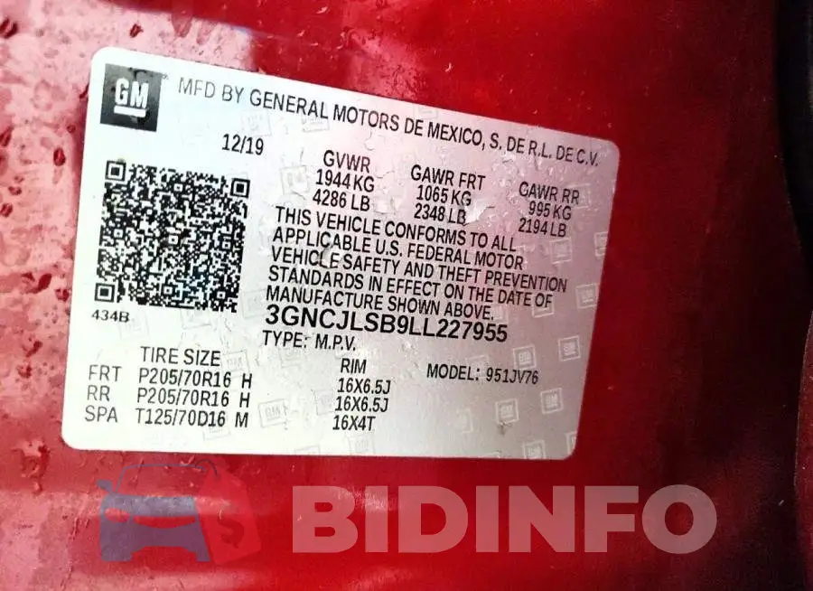 3GNCJLSB9LL227955 Photo# 13