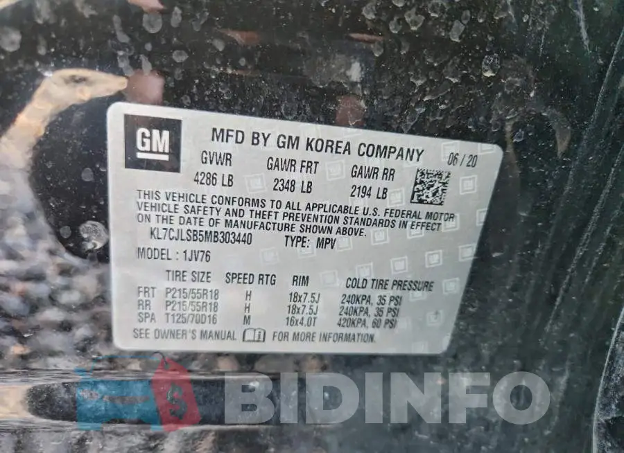KL7CJLSB5MB303440 Photo# 12