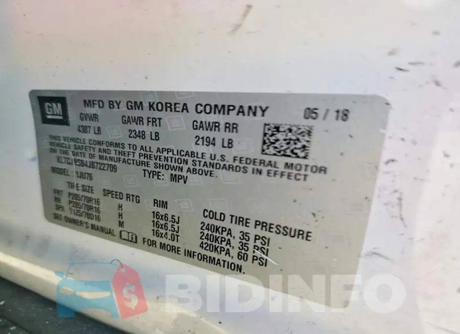 KL7CJNSB4JB722709 Photo# 13