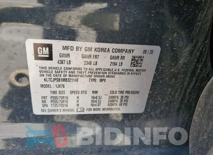 KL7CJPSB1MB321148 Photo# 13