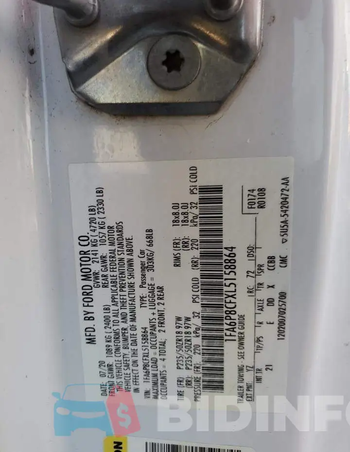 1FA6P8CFXL5158864 Photo# 13