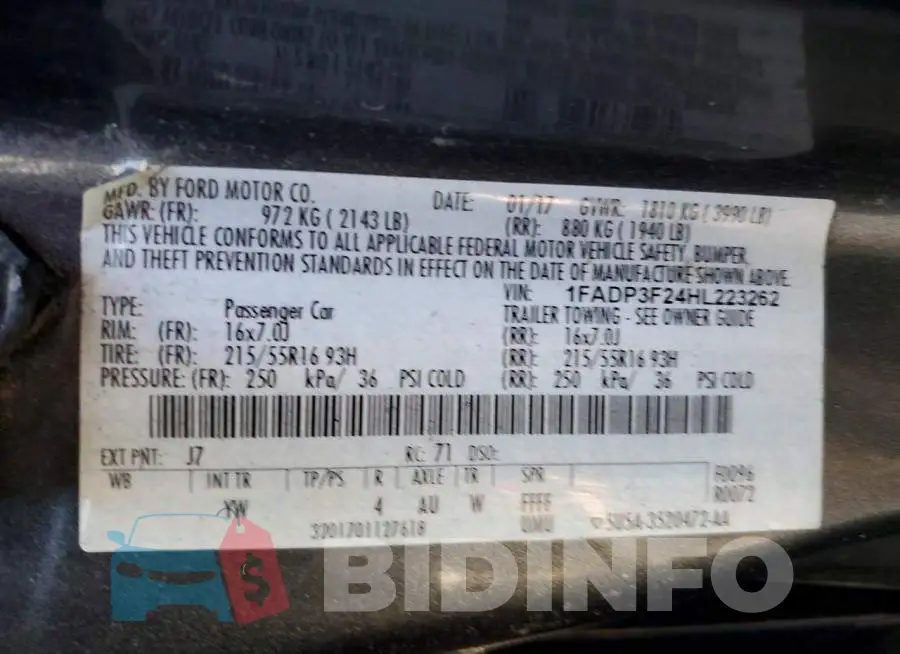 1FADP3F24HL223262 Photo# 13