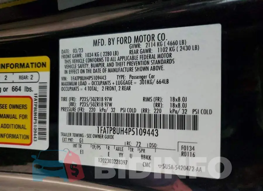 1FATP8UH4P5109443 Photo# 12
