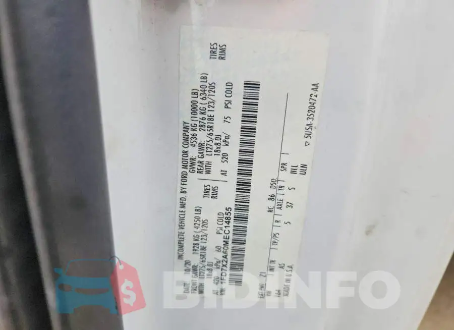 1FD7X2A60MEC14855 Photo# 12