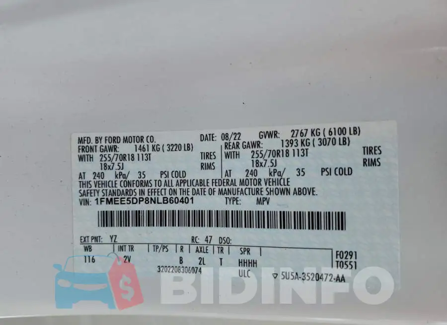 1FMEE5DP8NLB60401 Photo# 13