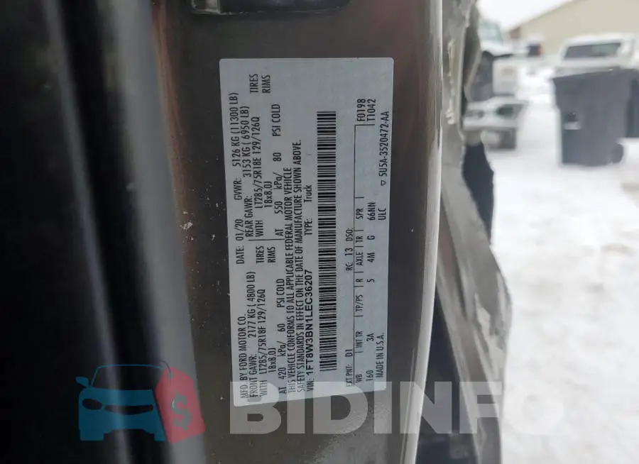 1FT8W3BN1LEC36207 Photo# 12
