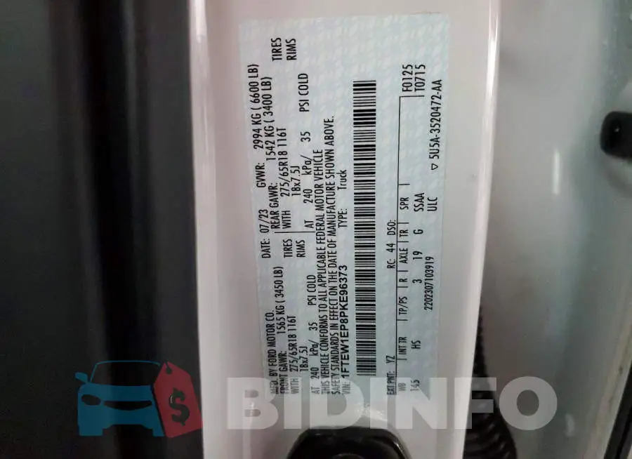 1FTEW1EP8PKE96373 Photo# 12