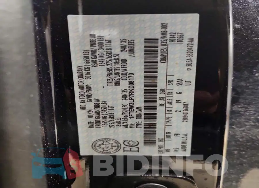 1FTEW3LP7RKD08170 Photo# 12