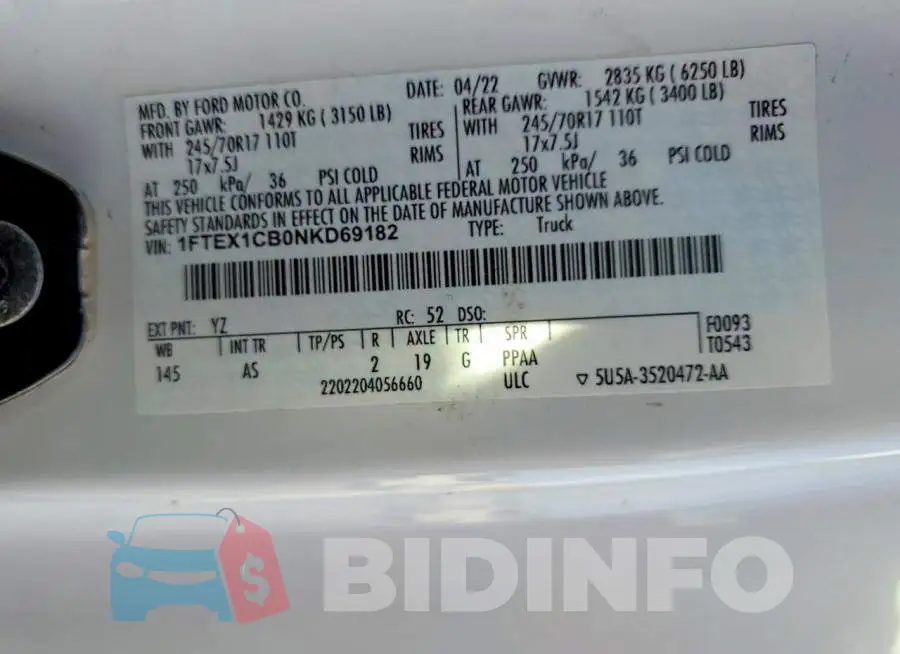 1FTEX1CB0NKD69182 Photo# 13