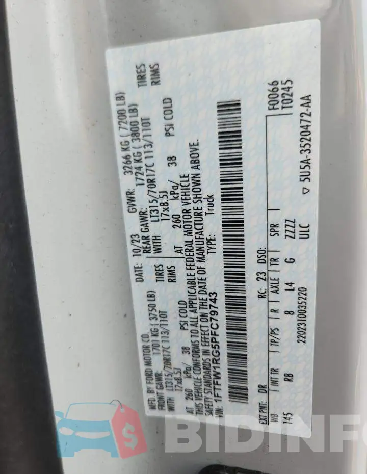 1FTFW1RG5PFC79743 Photo# 12