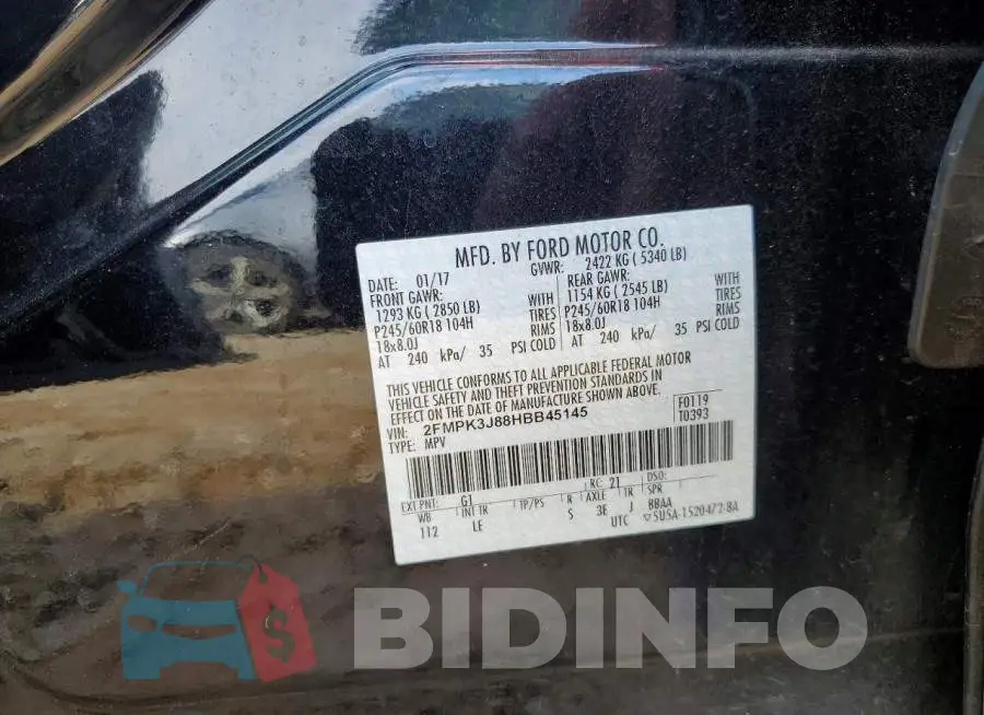 2FMPK3J88HBB45145 Photo# 12