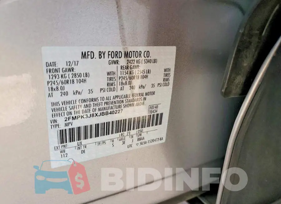 2FMPK3J8XJBB40227 Photo# 14