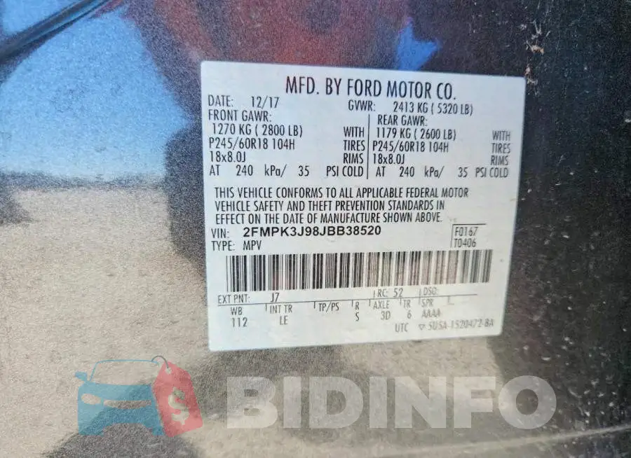 2FMPK3J98JBB38520 Photo# 13