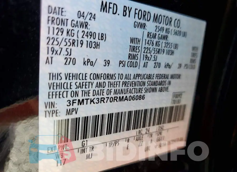 3FMTK3R70RMA06086 Photo# 14