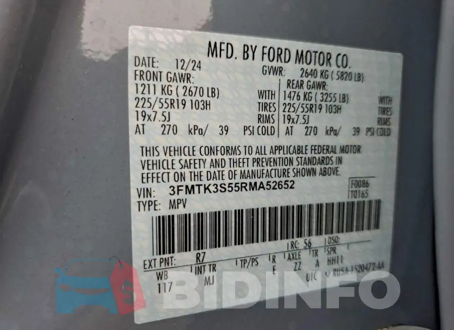 3FMTK3S55RMA52652 Photo# 12