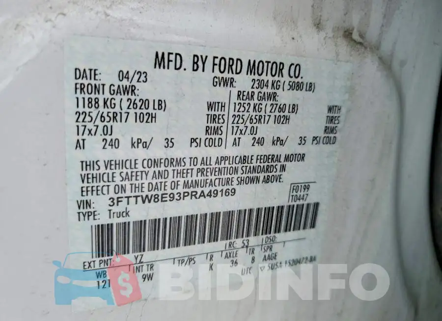 3FTTW8E93PRA49169 Photo# 12