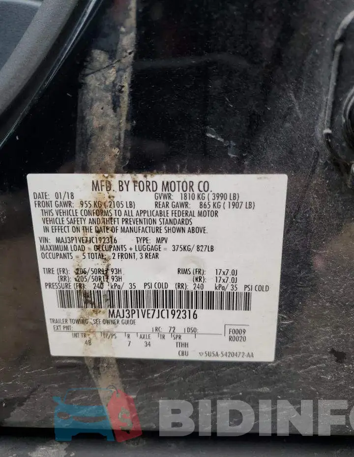 MAJ3P1VE7JC192316 Photo# 13