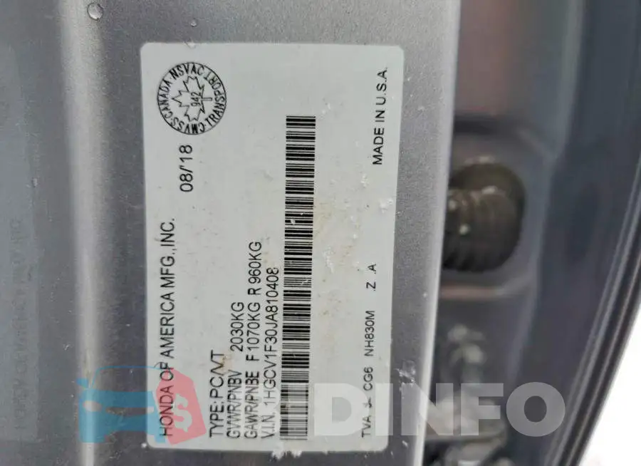 1HGCV1F30JA810408 Photo# 13