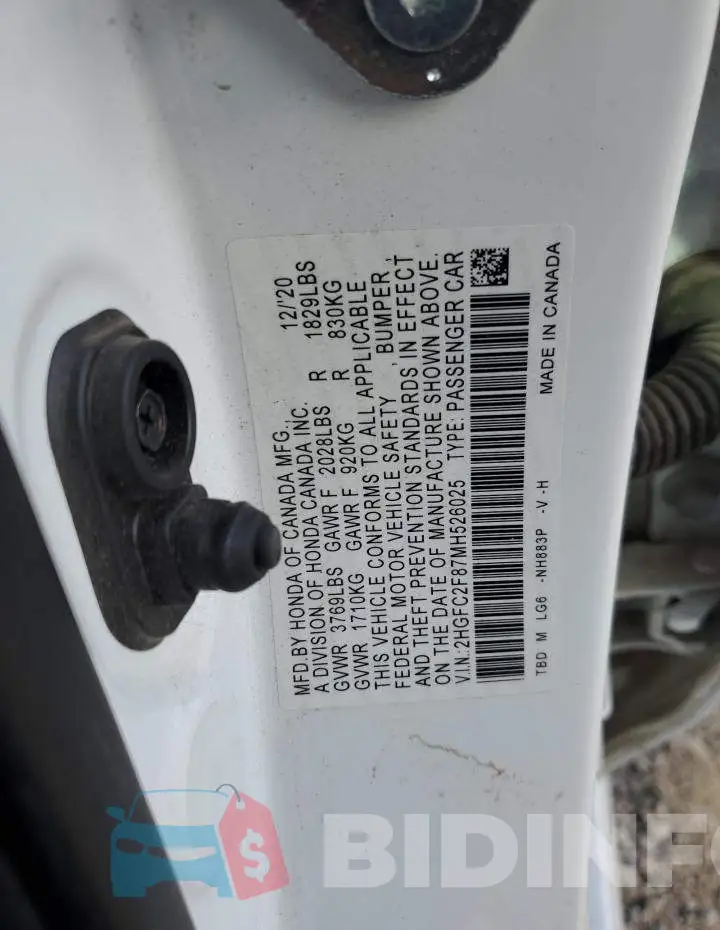 2HGFC2F87MH526025 Photo# 12