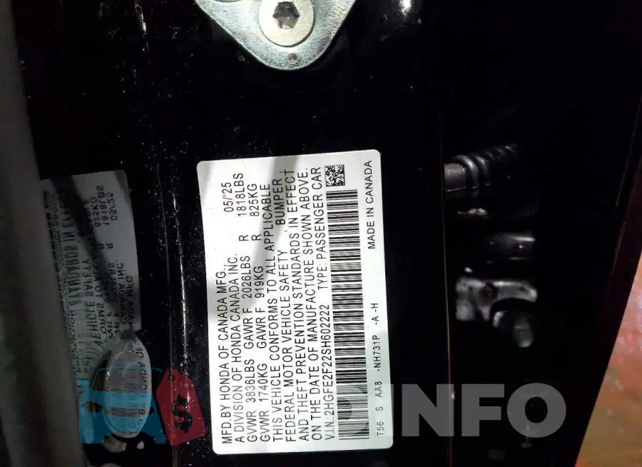 2HGFE2F22SH602222 Photo# 12