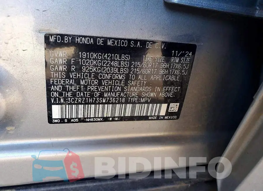 3CZRZ1H73SM736218 Photo# 12
