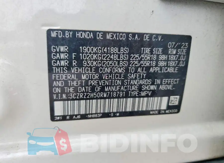 3CZRZ2H50RM718791 Photo# 12
