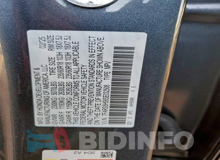 7FARS5H58SE032508 Photo# 13